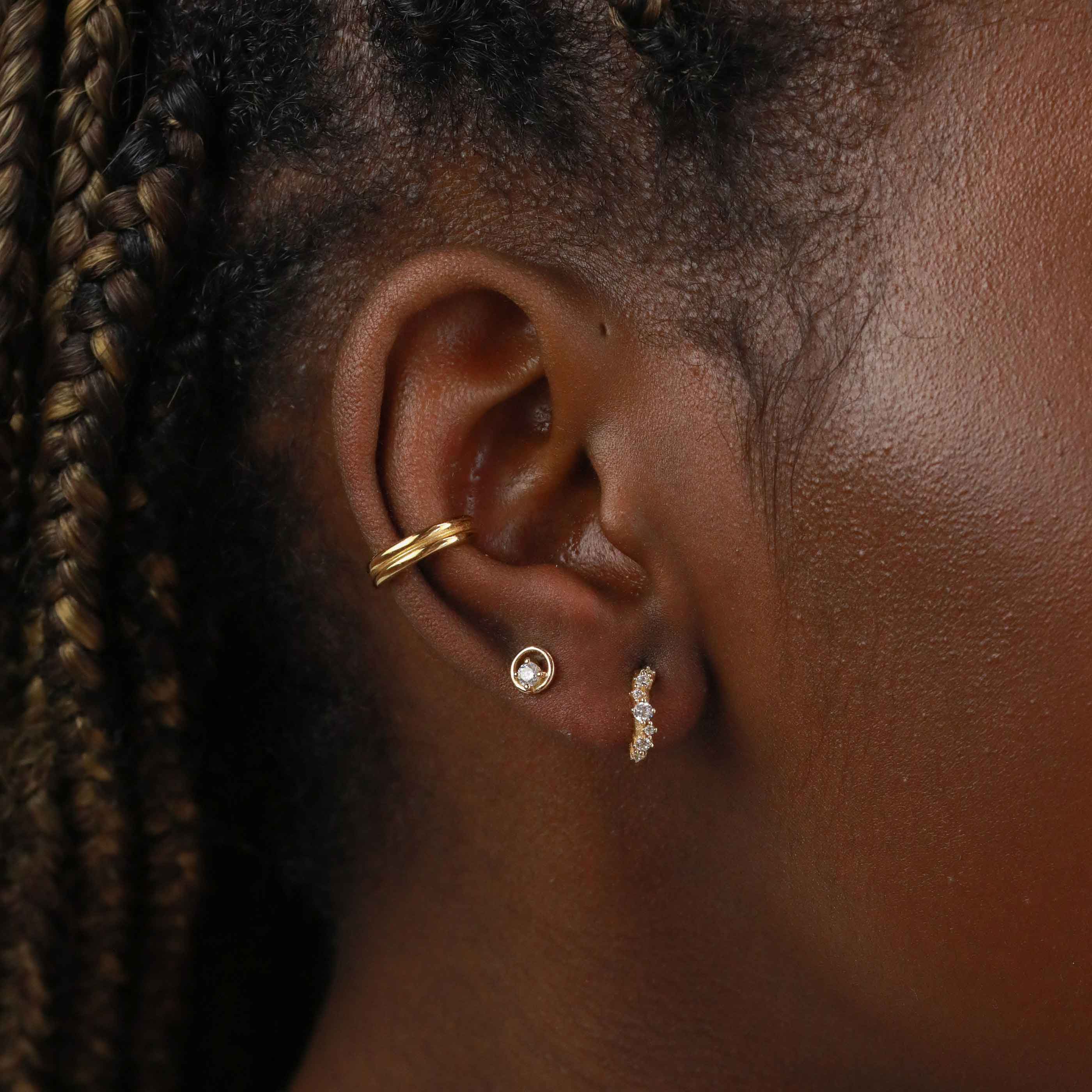 Gold Huggies - Gleam Crystal Huggies in Gold - Huggies - Astrid &amp; Miyu