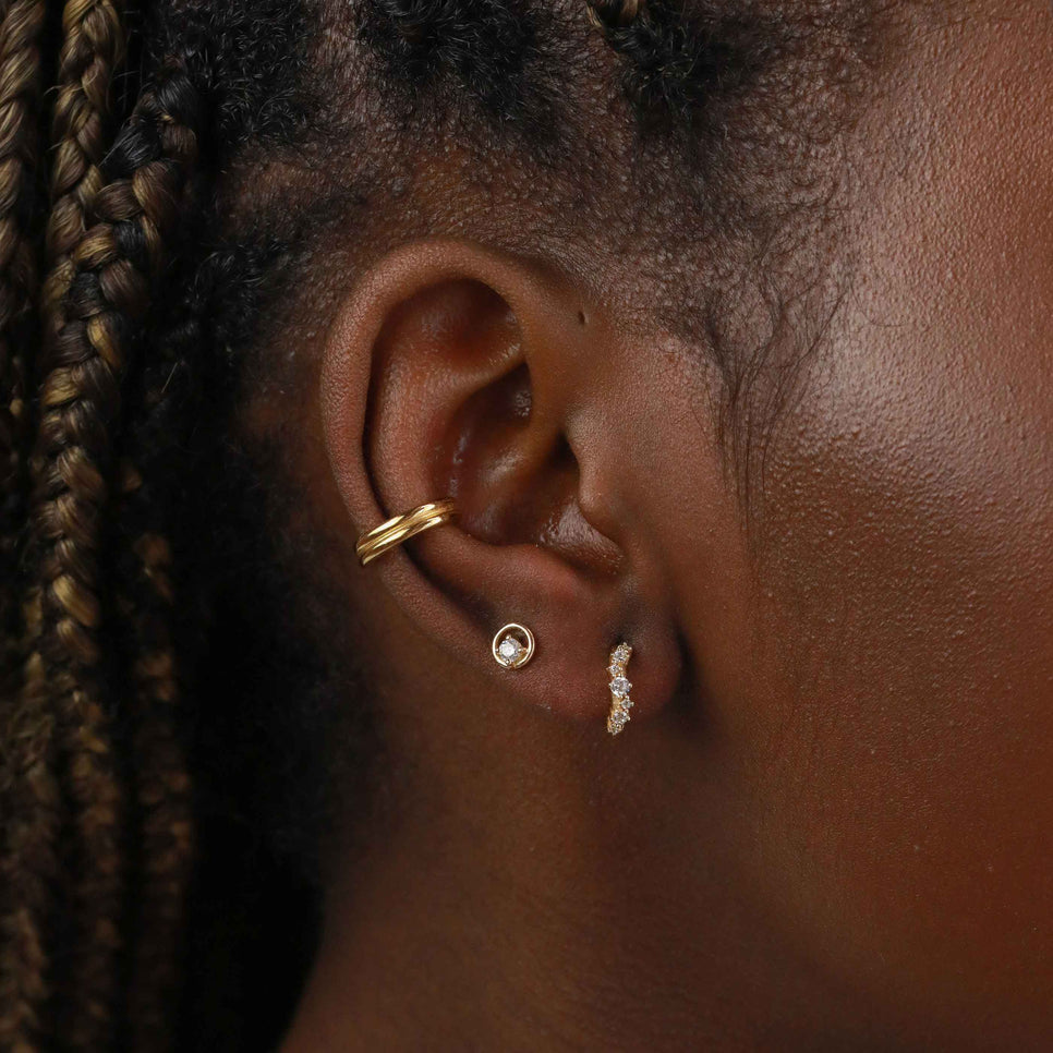 Gold Huggies - Gleam Crystal Huggies in Gold - Huggies - Astrid &amp; Miyu