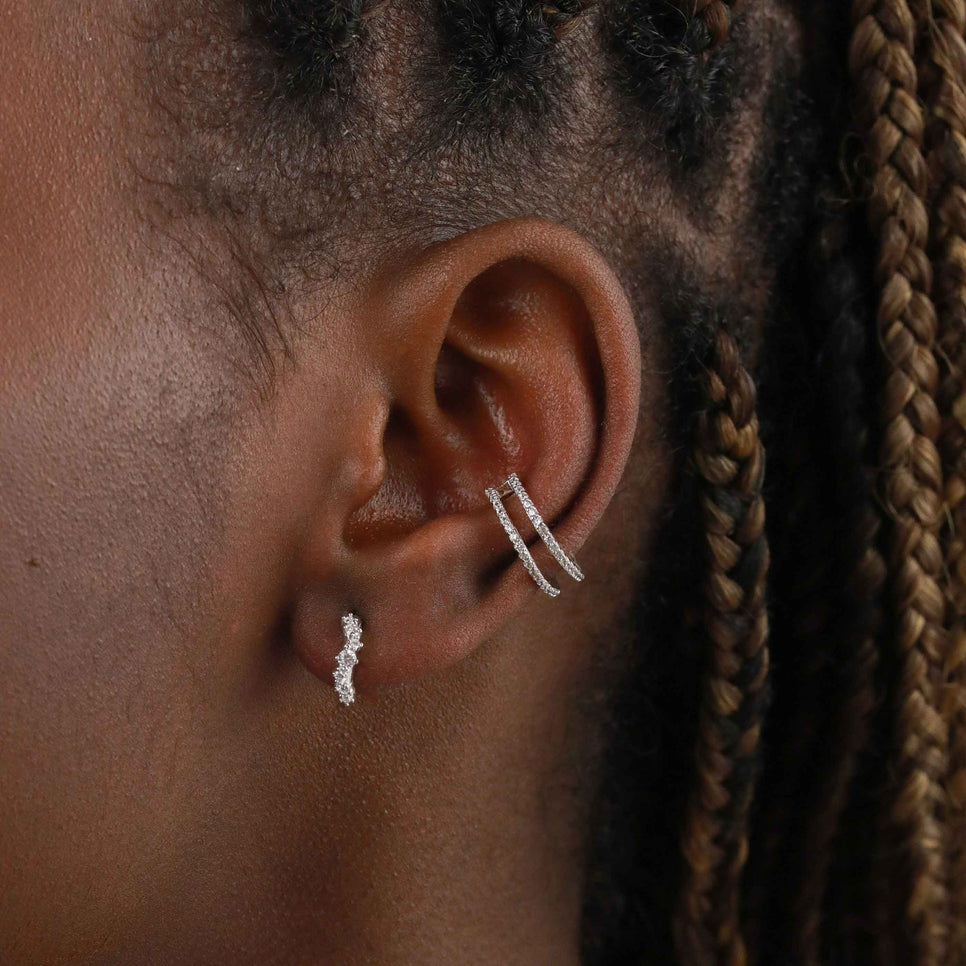 Gleam Crystal Huggies in Silver - Huggies - Astrid &amp; Miyu