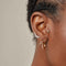 18k Gold Plated Jewellery - Navette Fan Barbell Earring in Gold - Barbell Earring - Astrid &amp; Miyu