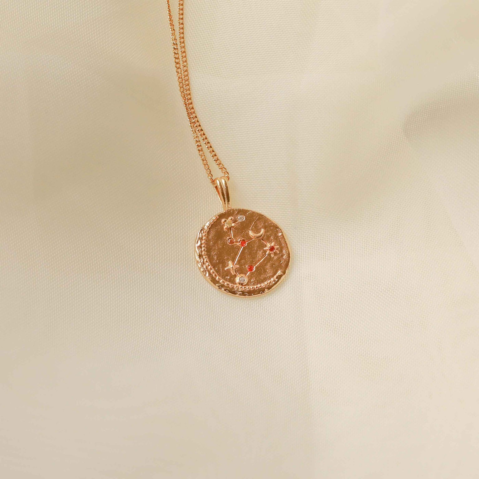 18k Gold Plated Jewellery - Leo Zodiac Pendant Necklace in Gold - Zodiac Pendant - Astrid &amp; Miyu