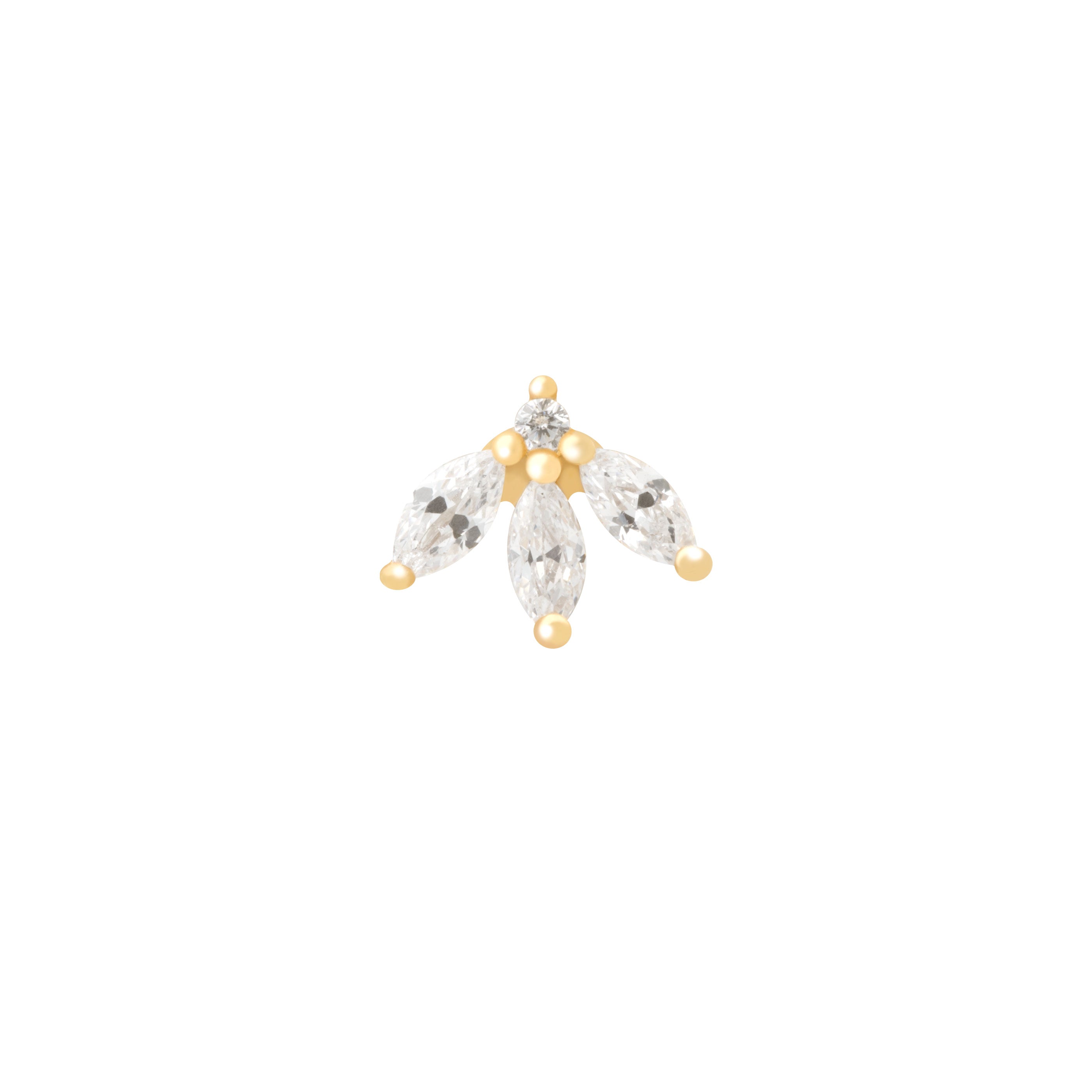 Navette Fan Barbell in Gold