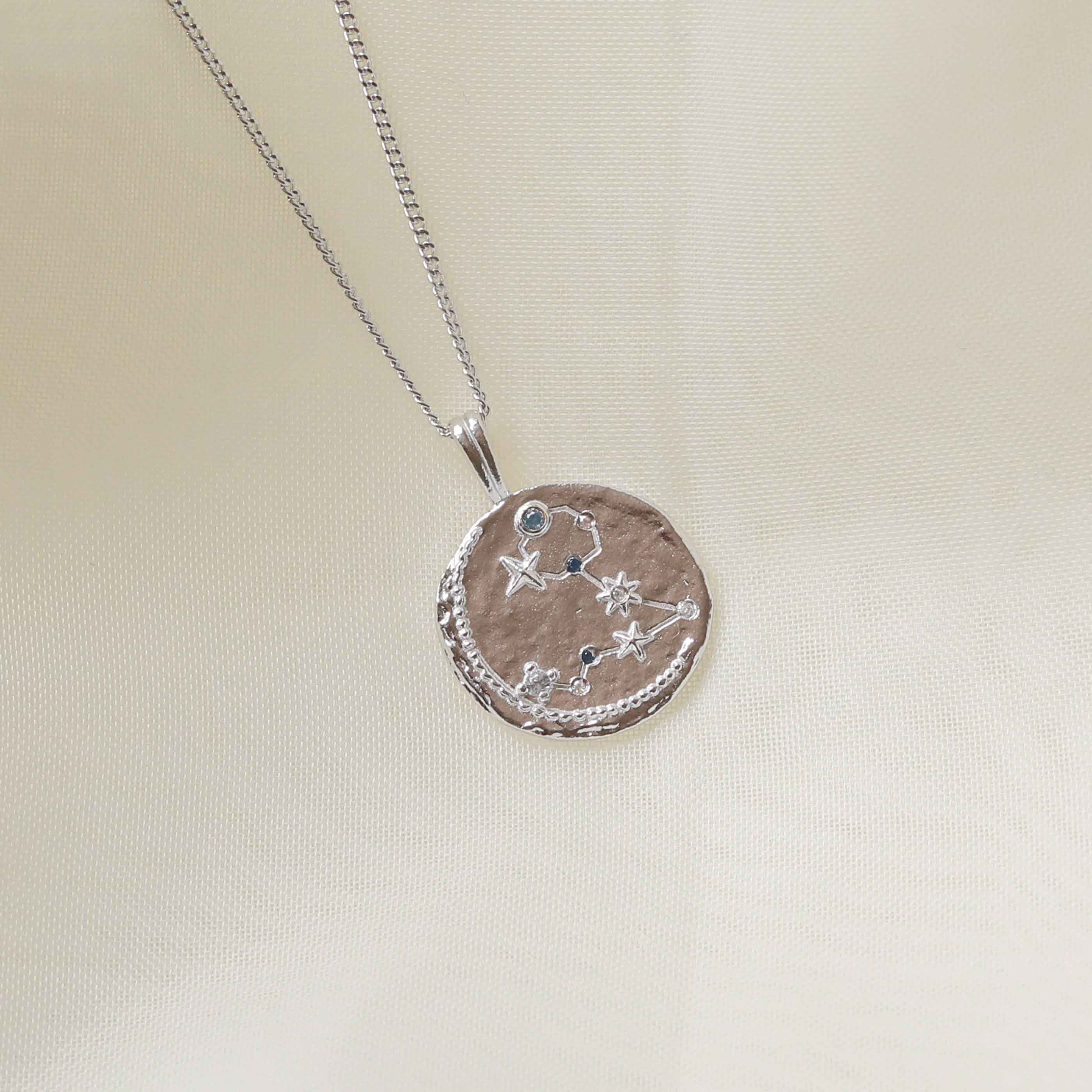 Gemstone Necklaces - Pisces Zodiac Pendant Necklace in Silver - Zodiac Pendant - Astrid &amp; Miyu