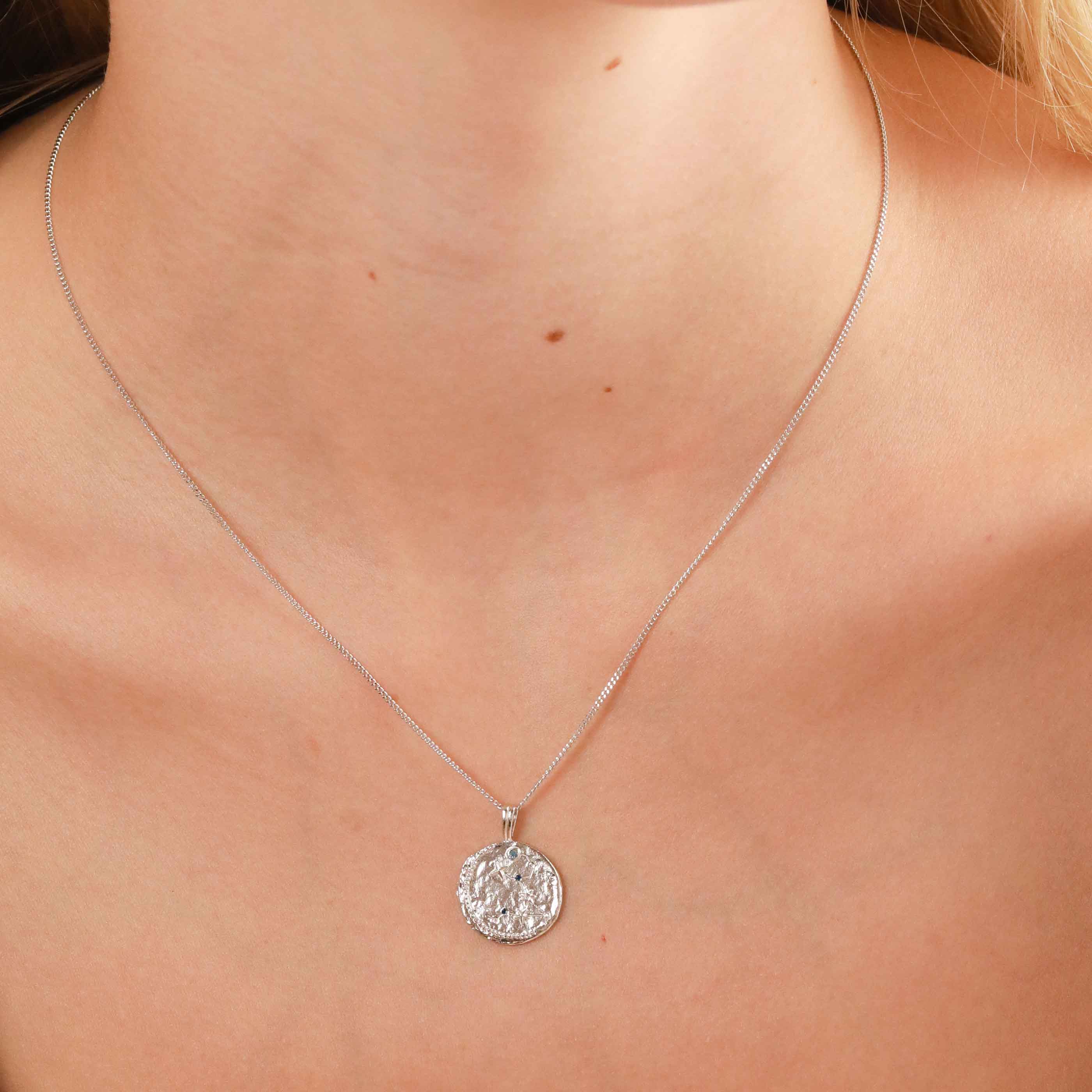 Gemstone Necklaces - Pisces Zodiac Pendant Necklace in Silver - Zodiac Pendant - Astrid &amp; Miyu