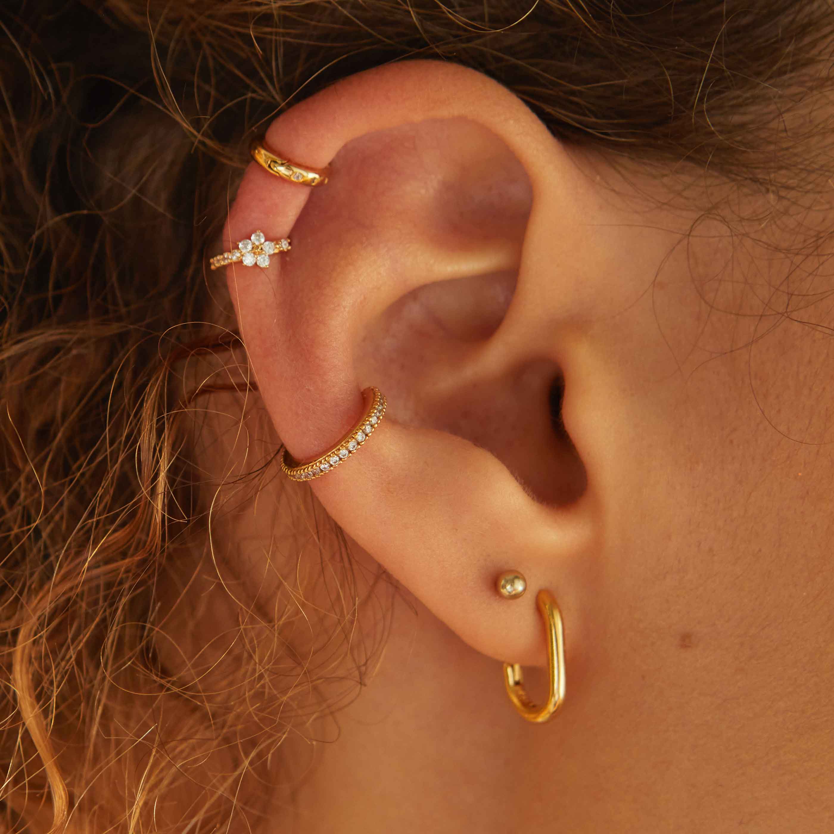 Crystal Ear Cuff in Gold