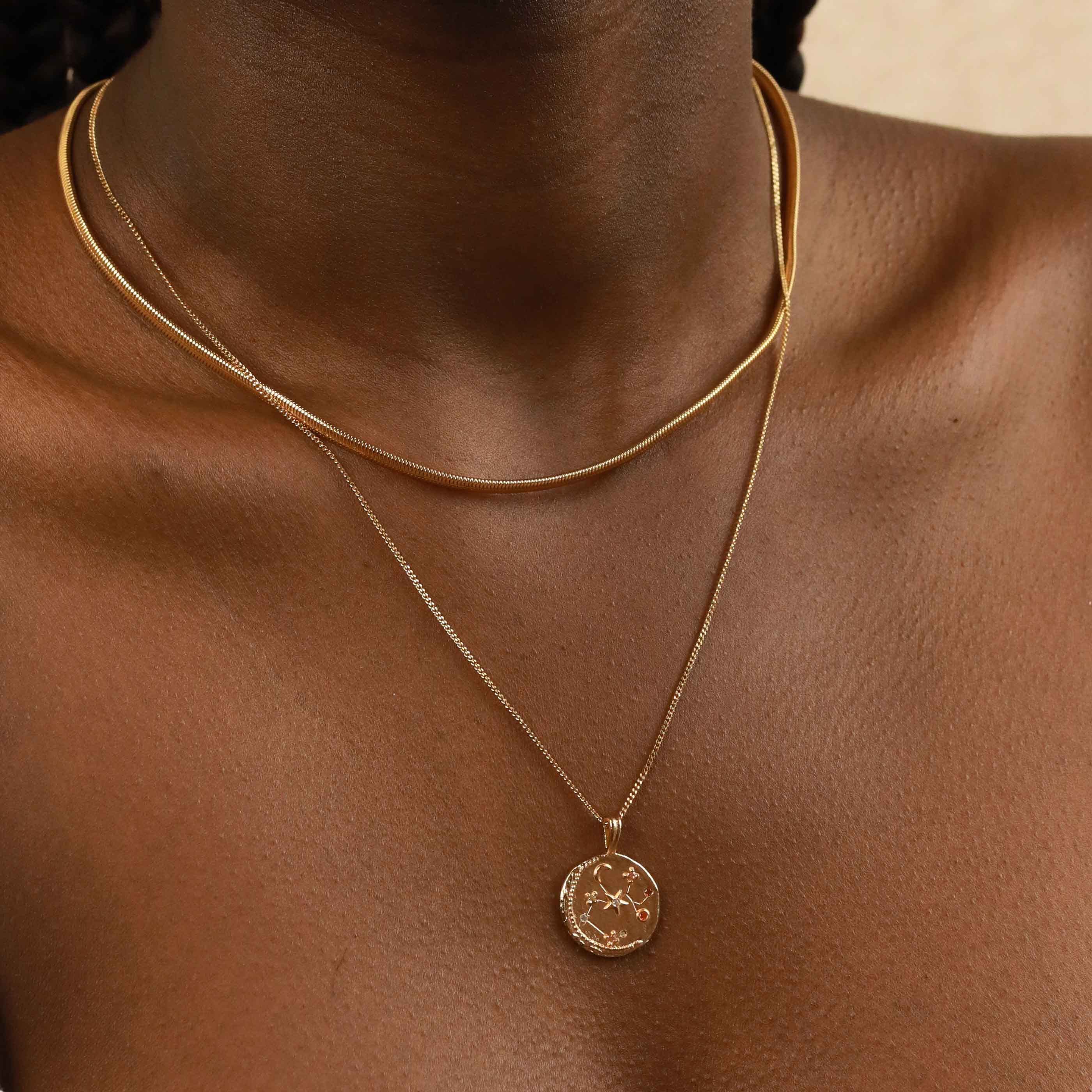 18k Gold Plated Jewellery - Sagittarius Zodiac Pendant Necklace in Gold - Zodiac Pendant - Astrid &amp; Miyu
