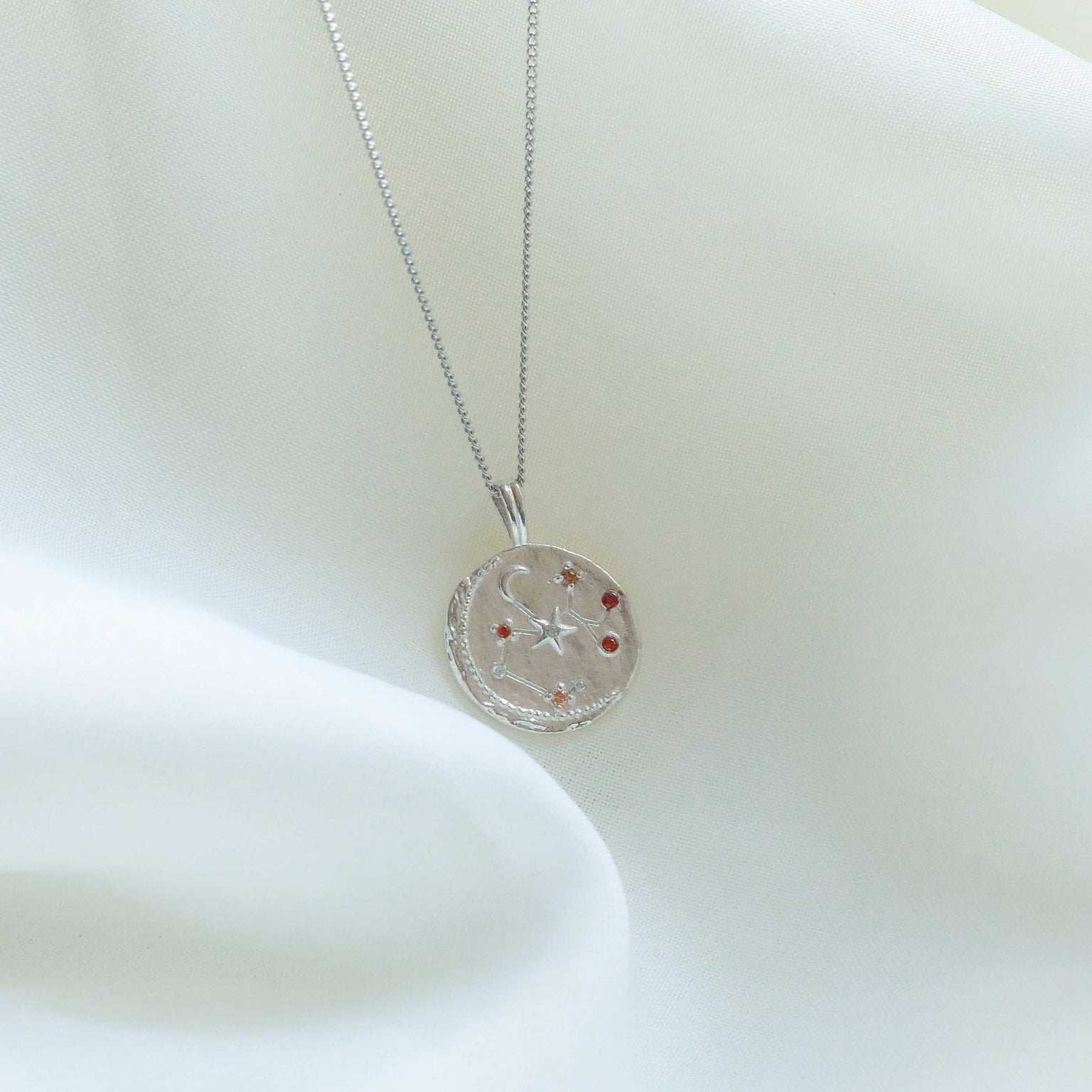 Gemstone Necklaces - Sagittarius Zodiac Pendant Necklace in Silver - Zodiac Pendant - Astrid &amp; Miyu