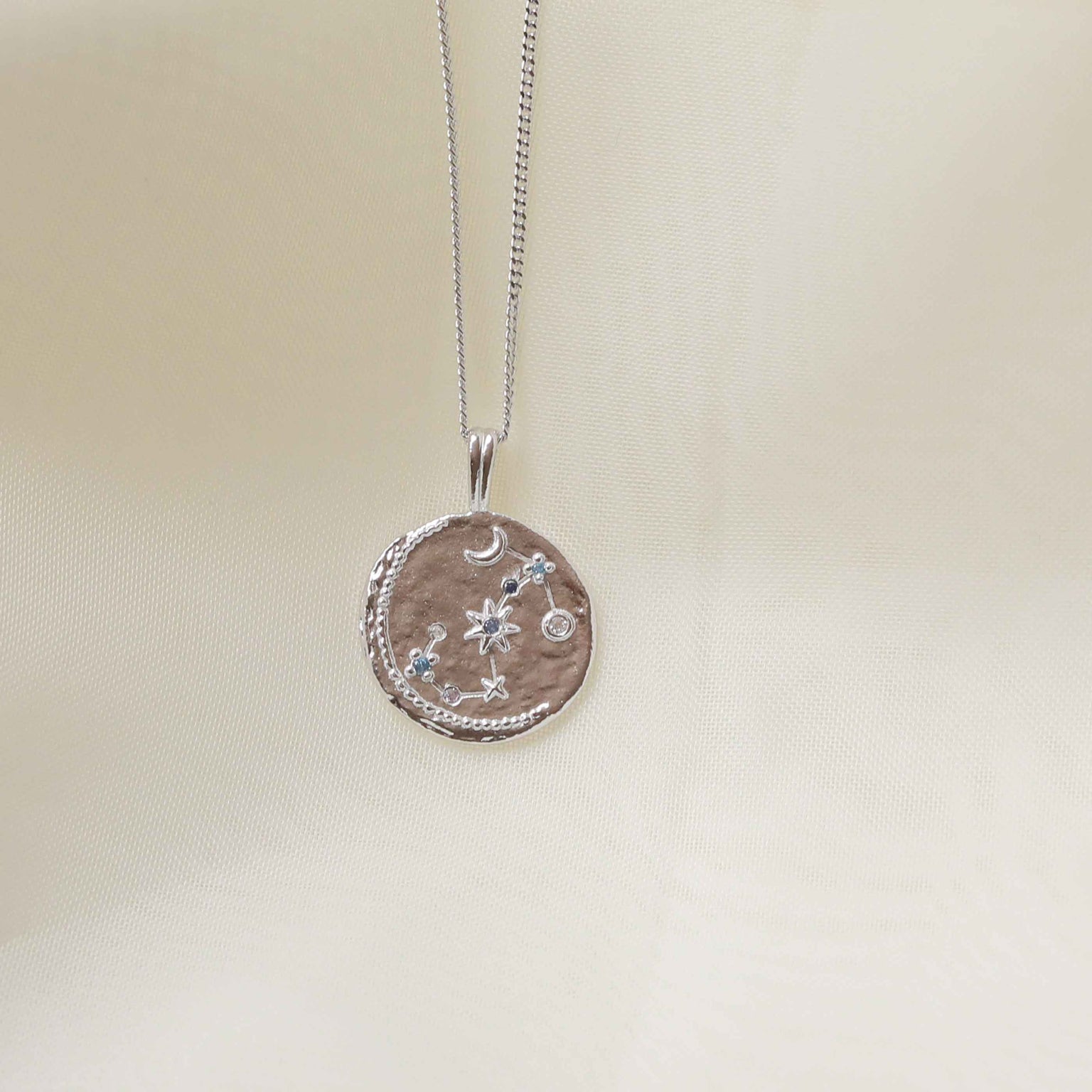 Gemstone Necklaces - Scorpio Zodiac Pendant Necklace in Silver - Zodiac Pendant - Astrid &amp; Miyu