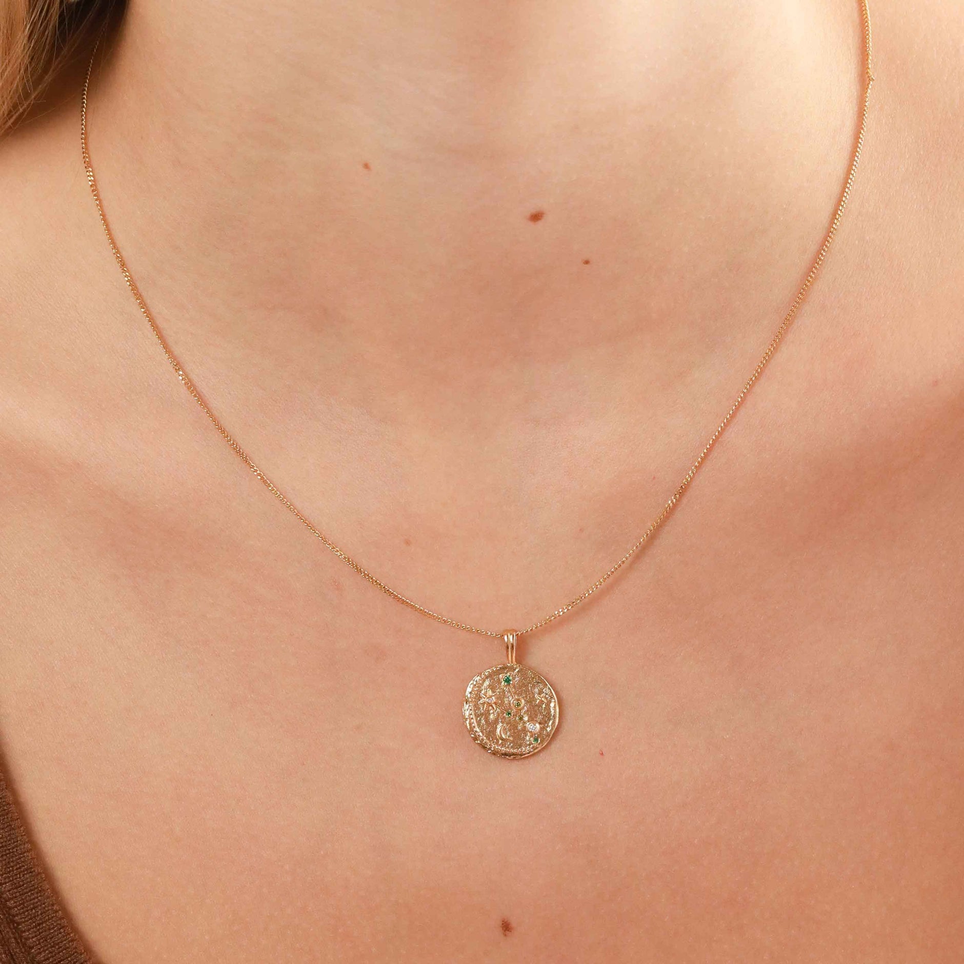 18k Gold Plated Jewellery - Taurus Zodiac Pendant Necklace in Gold - Zodiac Pendant - Astrid &amp; Miyu